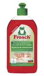 Гель для мытья посуды, Frosch (Фрош) 0.5 л концентрированный с ароматом красного апельсина